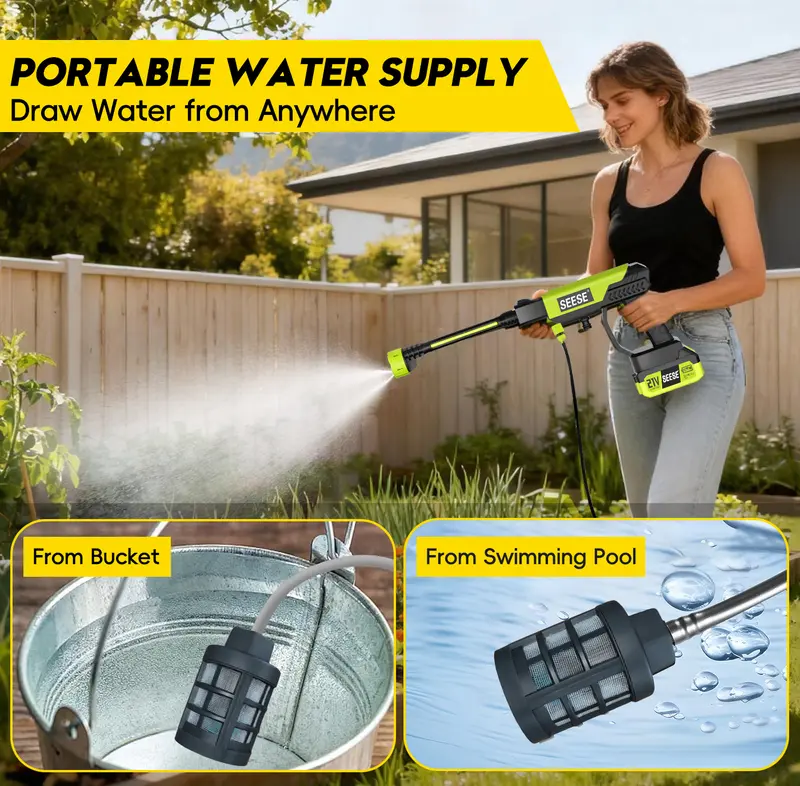 SEESE Cordless Pressure Washer Gun